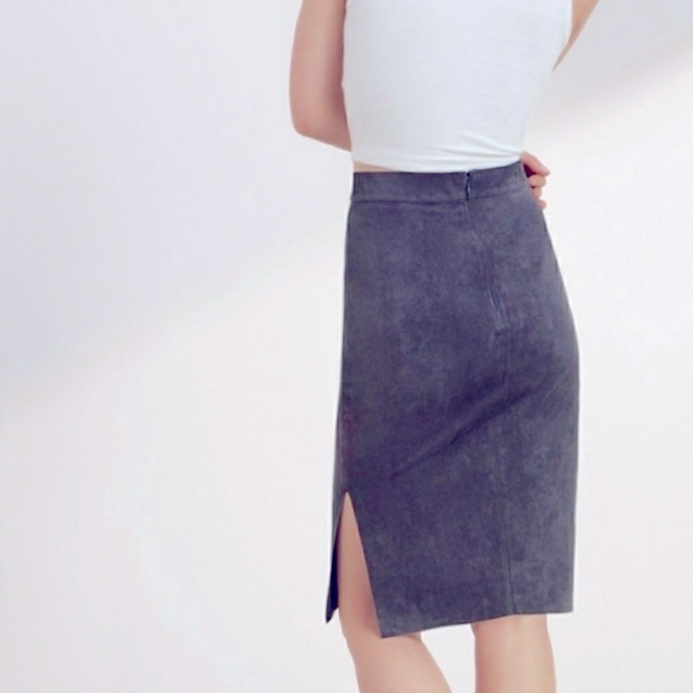 Wilfred Free Sz 0 Gray Lis Suede Skirt